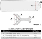 Westinghouse 7741700 52 inch Oil Rubbed Bronze Finish Replacement Fan Blade Arms, Five Pack,