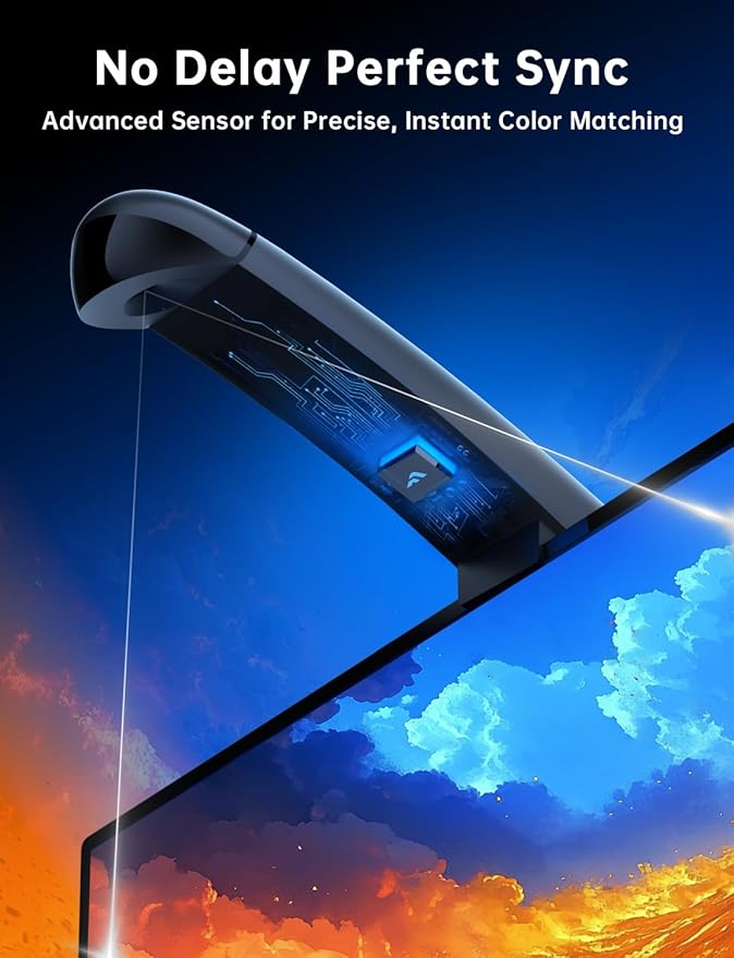FFJ TV LED Backlight with Sensor, 14.7ft Cuttable RGB Lights That Change with TV for 55-65 Inch Screen and PC Monitor, Smart App Control, Game & Music Sync Color Changing Light