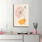 Metal Signs Abstract Flower Line Art Suitable for Home Bar Cafe Farmhouse Decoration8x12inch Tin Sign