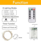 3 Pack Fairy Lights Battery Operated with Remote Control Timer, 26 FT 80 LED String Lights Outdoor Indoor, 8 Mode Twinkle Lights for Christmas Party Wedding Birthday Bedroom Decoration (Multicolor)