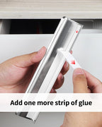 5 Pack 8 inch self Adhesive Cabinet pulls Silvery Finger pulls for cabinets Stick on Handles Concealed Edge pulls for cabinets Drawer Pull Seam Flat