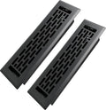 2x10 Inches 2 Pack Heavy Duty Walkable Floor Register - Easy Adjust Air Supply Lever Decorative Floor Vent Covers - Boston Design Vent Covers for Home - Matte Black