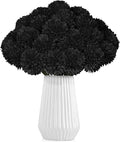 36 Pcs Black Artificial Chrysanthemums Flowers Ball Flower Silk Fake Mums Flowers for Halloween Ghothic Home Decor Indoor Floral Arrangement Table Centerpiece
