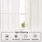 Aiyufeng Ivory Living Room Sheer Curtains 54 inch Long 2 Panels Set, Rod Pocket Voile Sheer Draperies Privacy with Light Penetration for Villa, W40 by L54 inches, 2 Panels