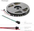 BTF-LIGHTING WS2812B IC RGB 5050SMD Pure Gold Individual Addressable LED Strip 16.4FT 150LED 30Pixel/m Flexible Full Color IP65 DC5V for DIY Chasing Color Project(No Adapter or Controller)