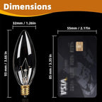 12-Pack E12 Candelabra Light Bulbs 40W, Dimmable Warm White 2500K Chandelier Light Bulbs for Ceiling Fan or Pendants, B10 Clear Candle Bulbs (Gold Base)