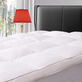 ELEMUSE Queen Size Extra Thick Fusion Goose Down Feather Filled Mattress Topper, Plush Fluffy Double Layer Pillowtop Mattress Pad Cover, Soft Featherbed with 8-21 Inch Deep Pocket