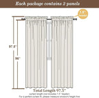 Chyhomenyc Black Sheer Curtains 96 Inches Long 2 Panels, Light Filtering Black Curtains for Living Room, Soft Gentle Voile Rod Pocket Bedroom Window Drapes, 59Wx96L Inch, 2PCS