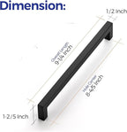 Ravinte 10 Pack 8-4/5 Inch Square Cabinet Handles - Matte Black Pulls for Kitchen Drawers and Cabinets - Hardware Handles