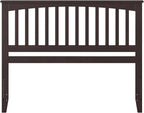 AFI, Mission Queen Solid Wood Headboard with Attachable Charger, Espresso