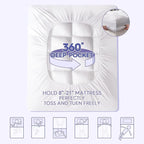 ABENE Mattress Topper for Back Pain Relief, Extra Thick Mattress Pad Pillowtop, Soft Mattress Protector Cover with 8"-21" Deep Pocket (Pure White, King, Feather Down)