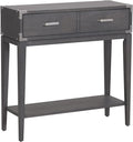 Leick Home 24032 Beckett One Drawer Hall Stand with Shelf for Living Room, Hallway, Entryway, Anthracite/Pewter