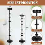 Maxdot Black Metal Pillar Candle Holder 36" 29" Tall Decorative Taper Candle Stand Set of 2 Floor Candlestick Holder Large Metal Black for Christmas Halloween Living Room