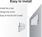 Ruomeng Wall Mirror Bathroom Mirrors for Wall 40" x 30", Frameless Rectangle Mirror with Beveled Edge Wall Mounted Mirror for Vanity and Entryway