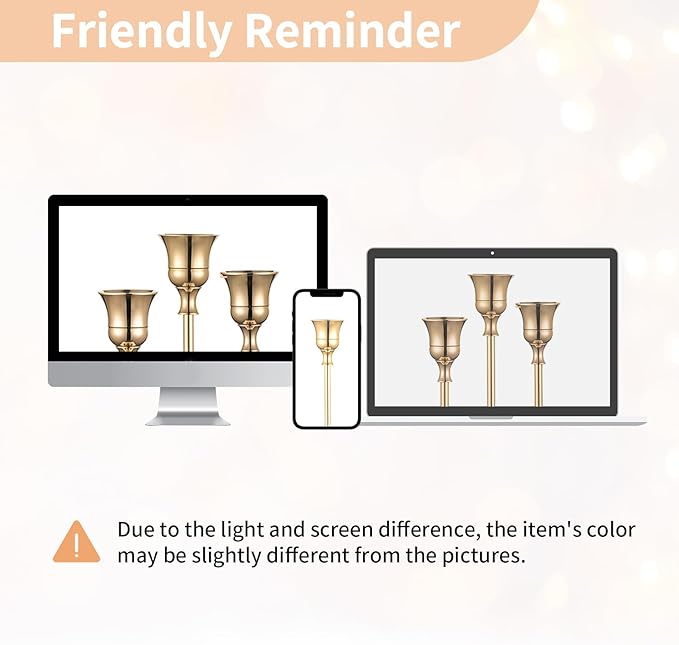 5 Sets(15 Pcs) Brass Gold Metal Taper Candle Holders Candlestick Holders, Vintage Modern Decorative Centerpiece Candlestick Holders for Table Mantel Wedding Housewarming Gift