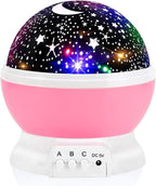 Night Light for Kids, Toys for 3 4 5 6 7 8 Year Old Boys Girls, Star Projector 360 Degree Rotation - 4 LED Bulbs 12 Light Color Changing with USB Cable, Romantic Gifts for Men Women Children