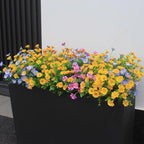 Artificial Outdoor Plants Faux Zinnia Flowers Eucalyptus 16 Bundles Fake Daisy Fade Resistant Wild Flowers Look Real Colorful Flower for Planter Front Porch Decor (16 Bundles 4 Colors)