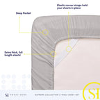 King Size Sheets - Breathable Luxury Bed Sheets with Full Elastic & Secure Corner Straps Built In - 1800 Supreme Collection Extra Soft Deep Pocket Bedding Set, Sheet Set, King, Silver