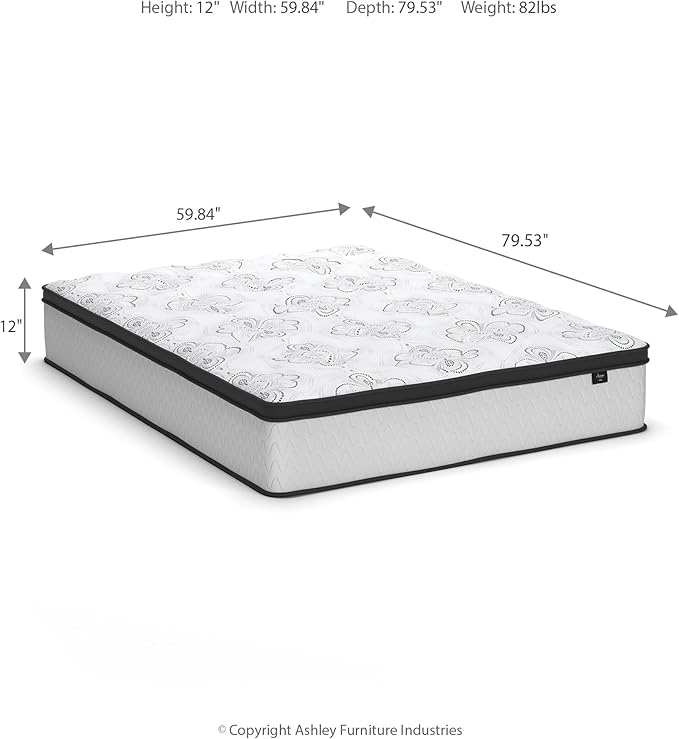Ashley Chime Queen Mattress Hybrid 12 Inch Firm Memory Foam for Pressure Relief, Mattress In a Box with Cooling Gel, Fiberglass Free
