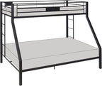 Acme Limbra Frame Twin Over Queen Metal Bunk Bed with Ladder in Sandy Black