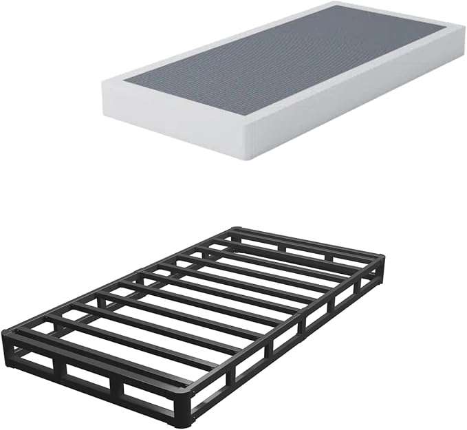 ALDRICH Low Profile Box Spring Twin Size,3 Inch Heavy Duty Metal Box Spring for Twin Bed,Mattress Foundation Non-Slip/No Noise/Easy Assembly (Twin)
