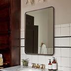 ANDY STAR Bronze Bathroom Mirror, 30x36 Inch Oil Rubbed Bronze Mirror, Bronze Mirrors for Wall, Bronze Vanity Mirror Metal Framed, Iron Tube, 1’’ Deep, Wall-Mounted Horizontally/Vertically