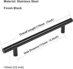 homdiy Black Drawer Pulls Cabinet Handles 10Pack - HD201BK Cabinet Door Handles 4-1/2 in Hole Centers Cabinet Hardware Modern Cabinet Pulls for Kitchen Cabintes