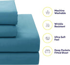 Sweet Home Collection 7 Piece Comforter Set Bag Solid Color All Season Soft Down Alternative Blanket & Luxurious Microfiber Bed Sheets, Marino, King