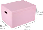 Large Pink Wooden Box Storage with Hinged Lid | 15.8 x 11.8 x 9.44 inches (+-0.5) | with Handles | Gift Box Storage Document | Product NOT Intended for 15 Years OR Below