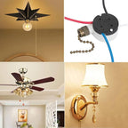 2PS Ceiling Fan Switch Zing Ear ZE-208s E89885 3 Speed 4 Wire Pull Chain Switch Fan Light Switches Replacement Part with 4 Pre-Installed Wires(Bronze Chain)
