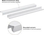 uxcell Cabinet Finger Edge Pull, 8pcs 300mm / 11.81" Aluminum Alloy Back Mount Hidden Cabinet Pulls Concealed Handle for Home Kitchen Drawer Cabinet, Silver