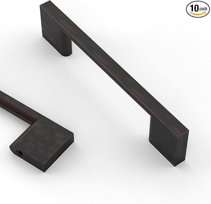 Asidrama 10 Pack 3.75 Inch(96mm) Oil Rubbed Bronze Cabinet Pulls, Kitchen Cabinet Hardware for Cupboard Drawer Handles Pulls