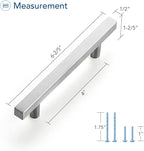 Ravinte Brushed Nickel Cabinet Handles 20 Pack 4 inch Satin Nickel Square Cabinet Pulls Silver Hardware for Kitchen 6 inch Overall Length Stainless Steel Drawer Pulls