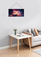 Personalized Universe Nebula Themed Sign For Kids Room Stars Nursery Door Decor,Custom Name Outer Space Wall Art Decor Decorative Plate for Boys Bedroom Girls Room Little Man Cave