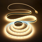 Aclorol USB COB LED Strip Lights Warm White Led TV Backlight 5V 1M 3.28FT 320Leds 3000K CRI85+ COB Flexible Lights with 1M USB Powered for Bedroom Under Cabinet Kitchen DIY Lighting Project