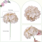 AVIVIHO Beige Hydrangea Artificial Flowers Bulk Pack of 10 Fake Flowers Hydrangea Silk Flowers with Stems for Western Boho Decor,Home,Wedding Party DIY Pampas Grass Florals Arrangement Decoration