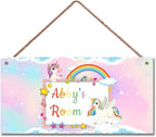 Personalized Sign Unicorn Themed Girls Room Decor, Unicorn Lovers,Custom Name Kids Room Wall Decor Decorative Plate for Boys Bedroom Little Man Cave