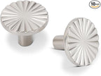 10 Pack Kitchen Cabinet Knobs Round Sunflower Dresser Knob Modern Drawer Hardware Cupboard Handles Furniture Knob for Bathroom Single Hole Knobs for Wardrobe Nickel TYH-BN-K10