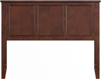 AFI, Madison Full Solid Wood Panel Headboard with Attachable Charger, Walnut