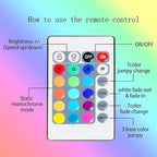 2m Battery Powered Led Strip Lights, LED Strip with 24 Keys Remote Control for Party and DIY Decoration, 2 Pack