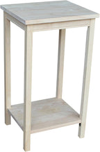 IC International Concepts, Portman Accent Table , Solid Real Wood, Sturdy Parawood,16 X 14 X 29, Minimum Assembly, DIY, Paint or Stain in Any Color, Unfinished