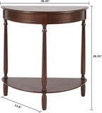 Decor Therapy Simplify Half Round Accent Table, Walnut, 28.25w 11.8d 28.25h