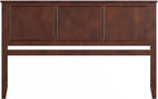 AFI, Madison King Solid Wood Panel Headboard with Attachable Charger, Walnut