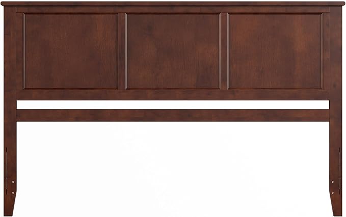 AFI, Madison King Solid Wood Panel Headboard with Attachable Charger, Walnut