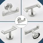 Angle Simple Towel Hook Brushed Nickel 2 PCS, SUS304 Stainless Steel Double Robe Hook, Bathroom Towel Holder, Wall Mount