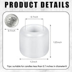 Suclain 20 Pieces 0.7 Inch Chime Candle Holder Small Candle Holders Ceramic Holder for Rituals, Spells, Vigil, Altar, Witchcraft, Wiccan Supplies(White)