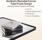 ANDY STAR Mirror for Bathroom 24X36 Inch, Matte Black Mirror Rounded Rectangle Mirror Metal Tube Framed Wall-Mounted Vertically/Horizontally