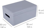 Large Grey Wooden Box Storage with Hinged Lid | 11.8 x 7.87 x 5.51 inches (+-0.5) | with Handles | Gift Box Storage | Product NOT Intended for 15 Years OR Below