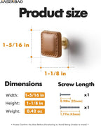 10 Pack Brown Leather Drawer Pulls Square Leather Handles Cabinet knobs for Kitchen Bathroom Cabinets Dressers Furniture Handles