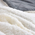 NANPIPER Sherpa Blanket Warm Blankets for Winter Super Soft Fuzzy Flannel Fleece/Wool Like Reversible Velvet Plush Couch Blanket Lightweight(Grey Throw Size 50"x60")